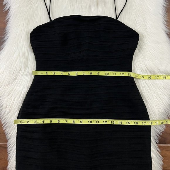 Free People X Fame and Partners Size 2 Black Crinkle Ruched Mini Dress - Picture 4 of 10